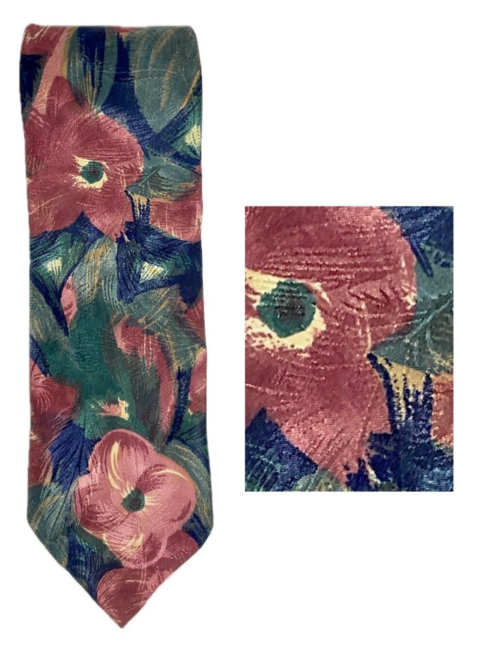 Liebert Tie Floral Made in the USA Vintage 90s Y2K